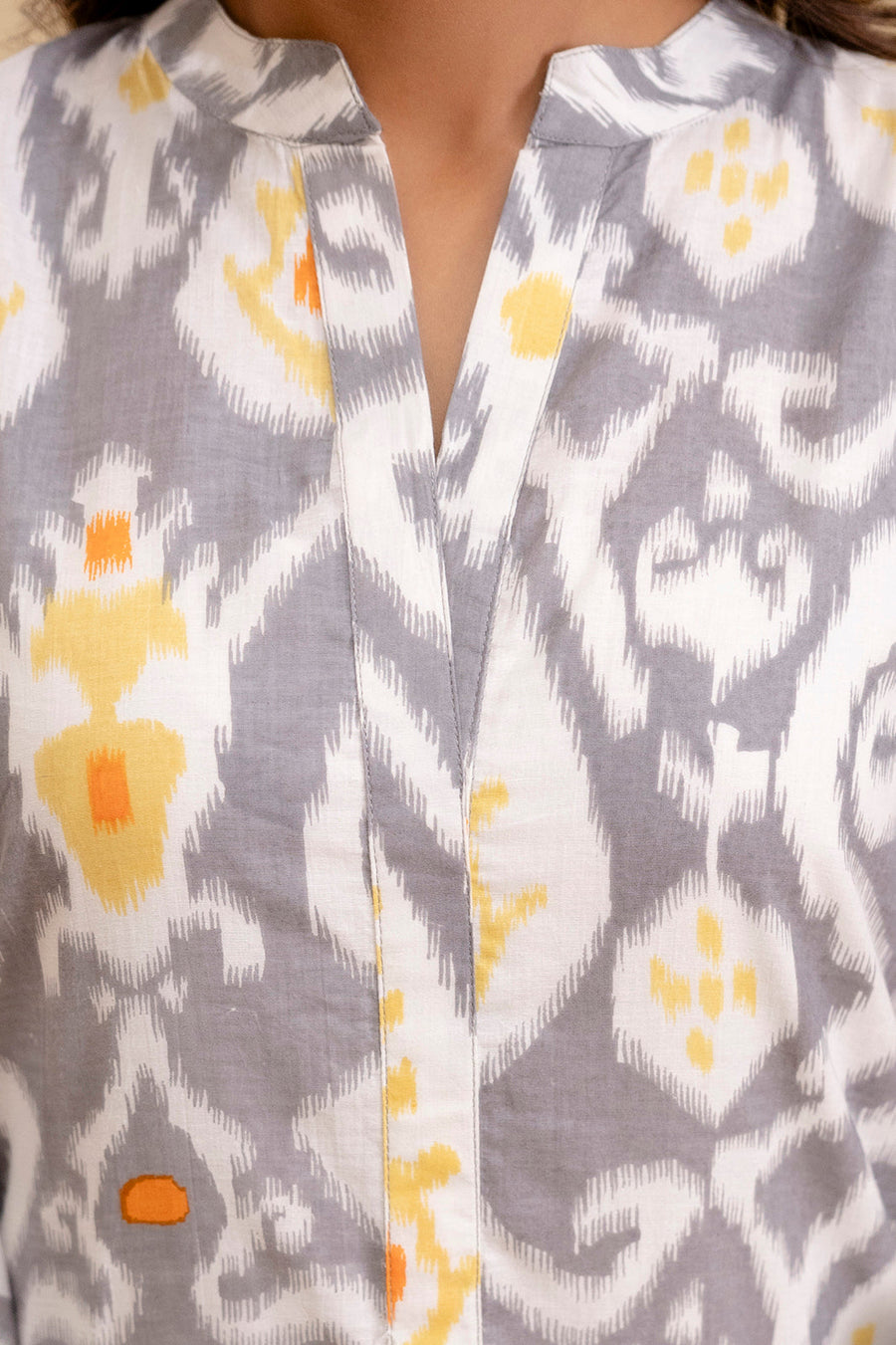 Ashen Glow Ikat Cotton Top — image 4