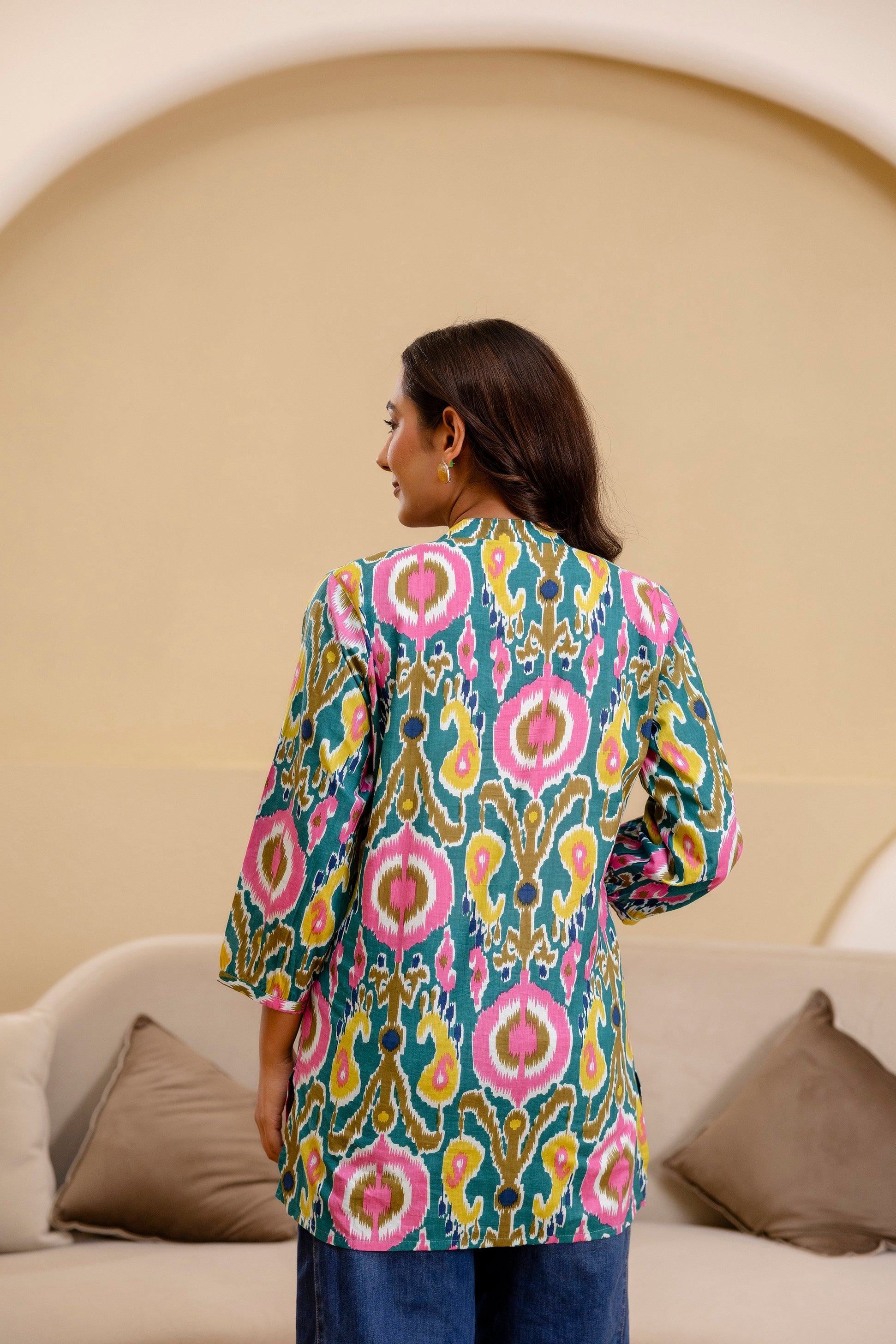 Carnival Bloom Ikat Cotton Top Me & My