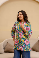 Carnival Bloom Ikat Cotton Top - Me&My