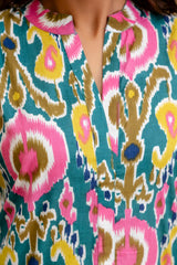Carnival Bloom Ikat Cotton Top Me & My