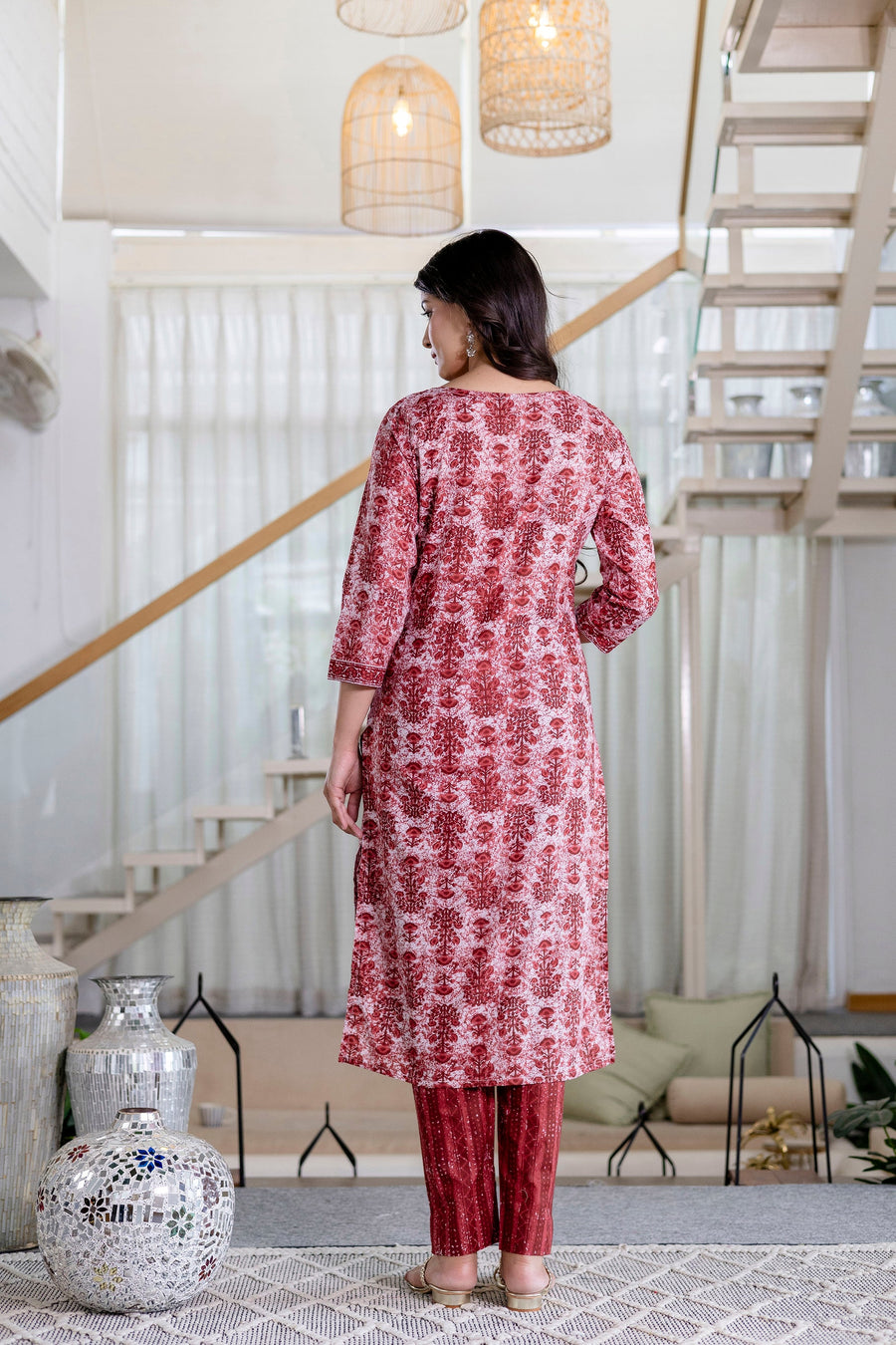 Cherrystone Red Cotton Dupatta Set — image 2