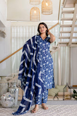 Bluemist Lace Cotton Dupatta Set from Me&My