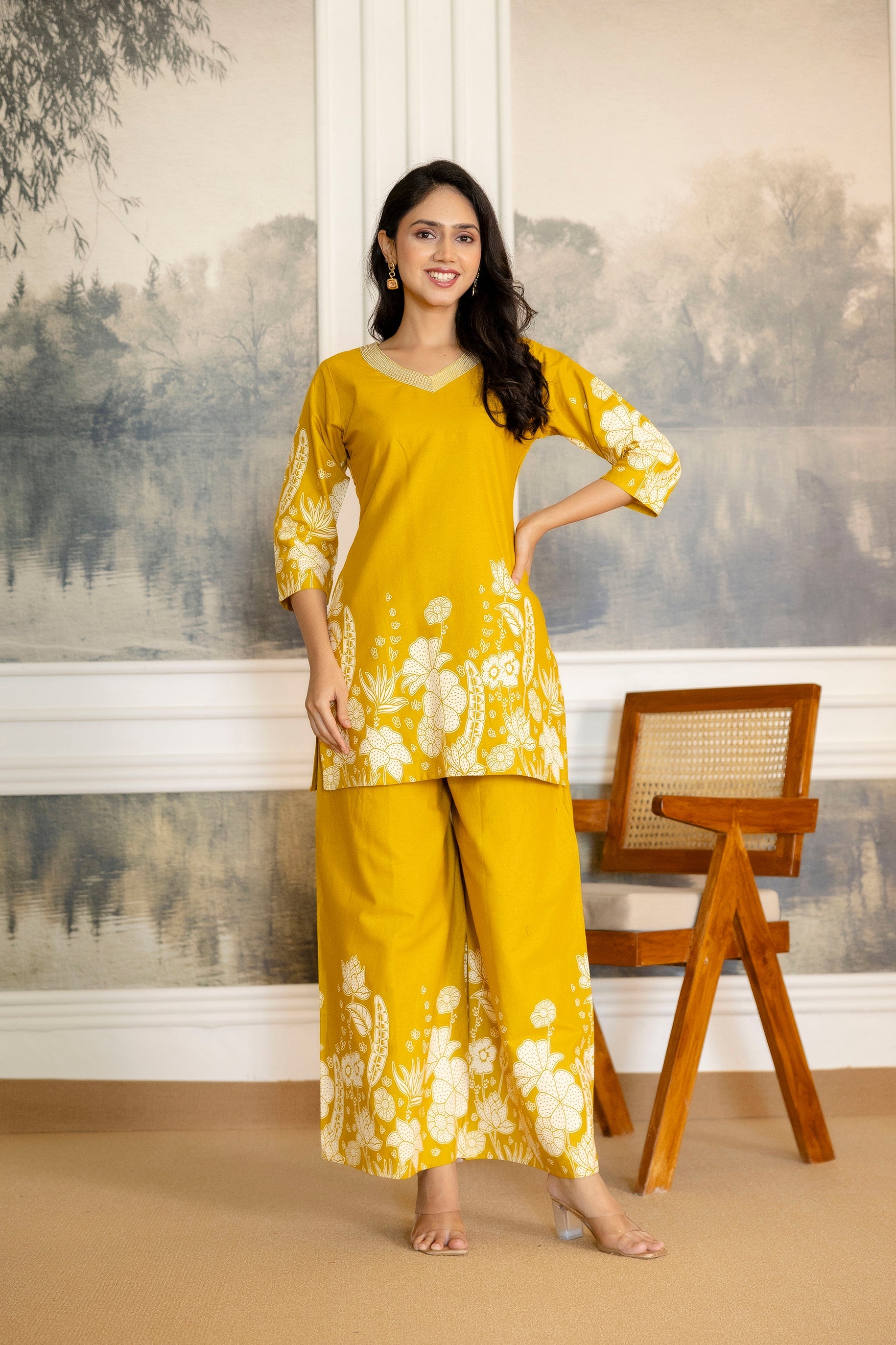 Marigoldwave Yellow Floral Cotton Flex Co-ord Set from Me&My