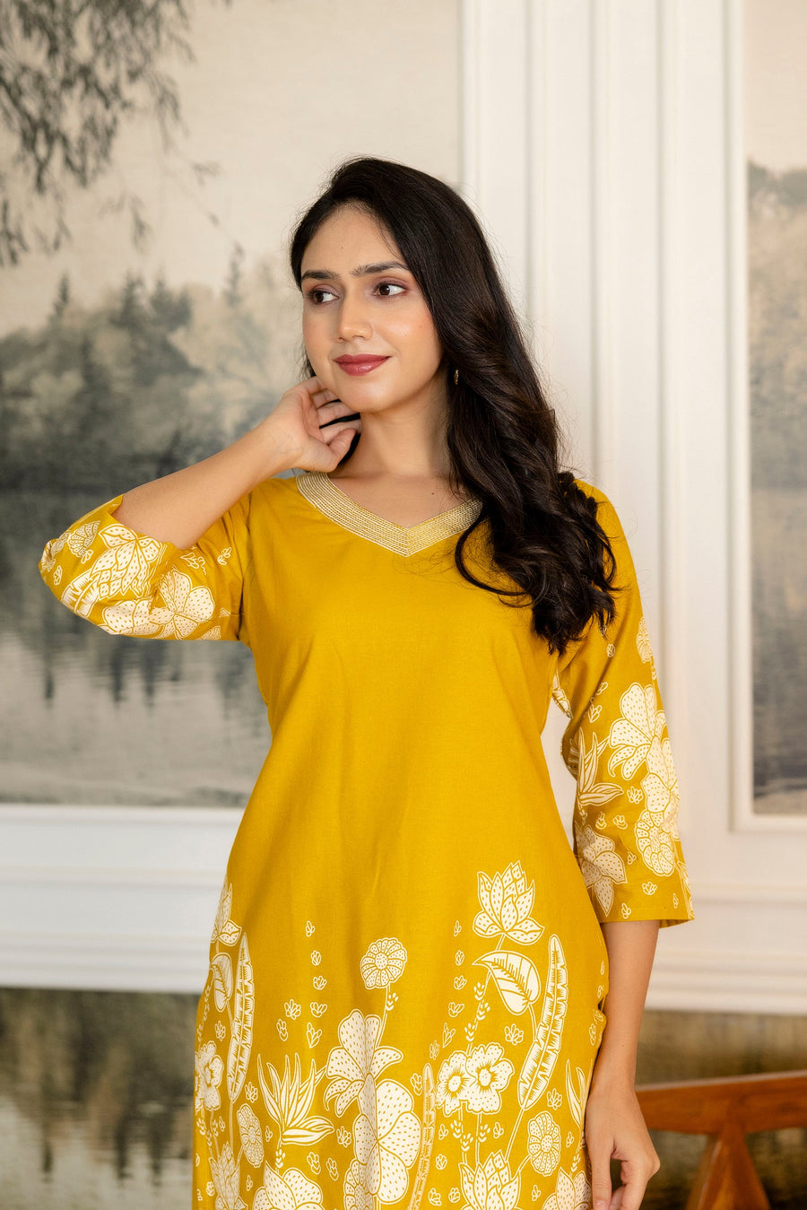 Marigoldwave Yellow Floral Cotton Flex Co-ord Set — image 6