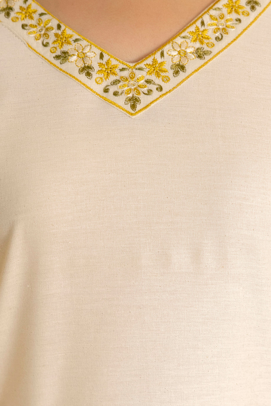 Cloudgold Off-White & Mustard Botanical Cotton Flex Co-ord Set from Me&My