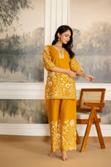 Sunspice Mustard Botanical Cotton Flex Co-ord Set from Me&My
