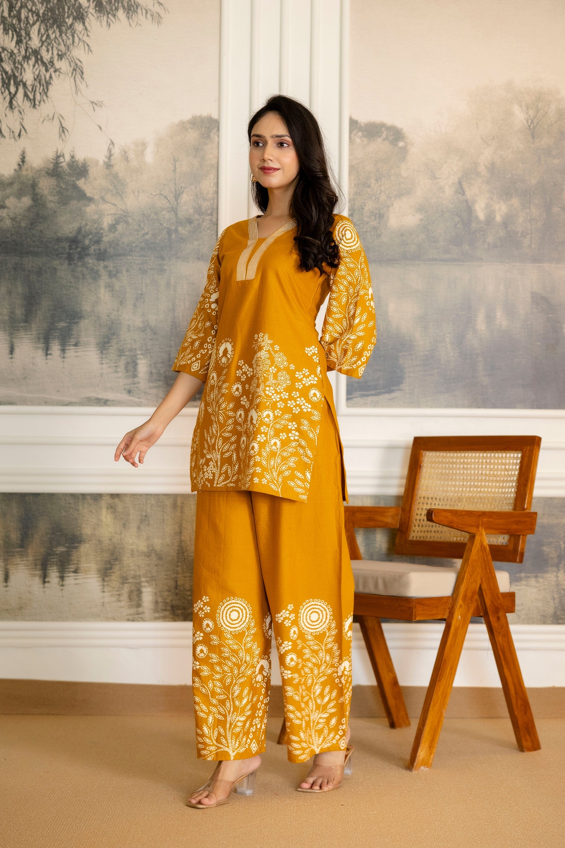 Sunspice Mustard Botanical Cotton Flex Co-ord Set from Me&My