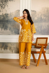 Sunspice Mustard Botanical Cotton Flex Co-ord Set from Me&My