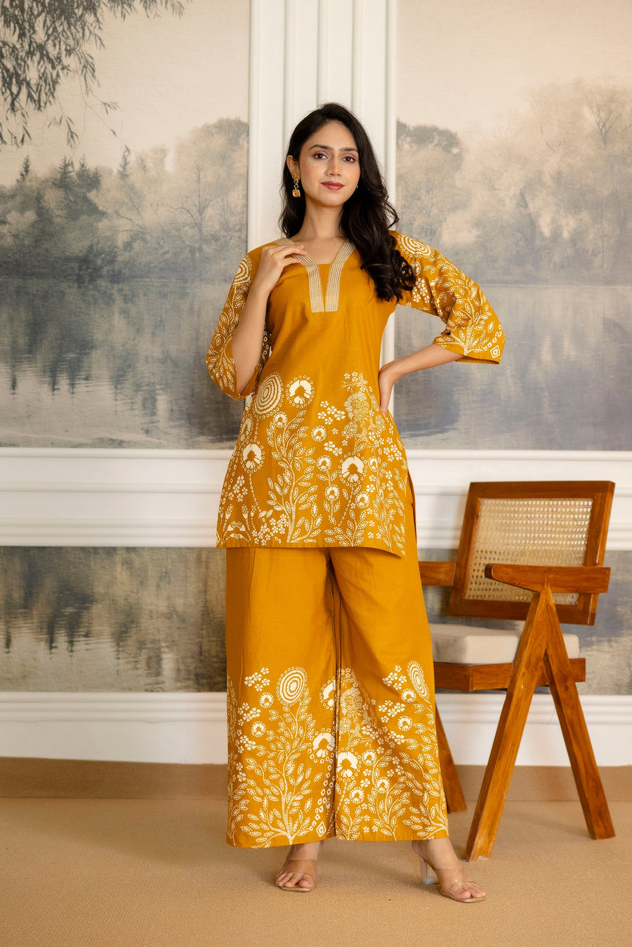 Sunspice Mustard Botanical Cotton Flex Co-ord Set — image 8
