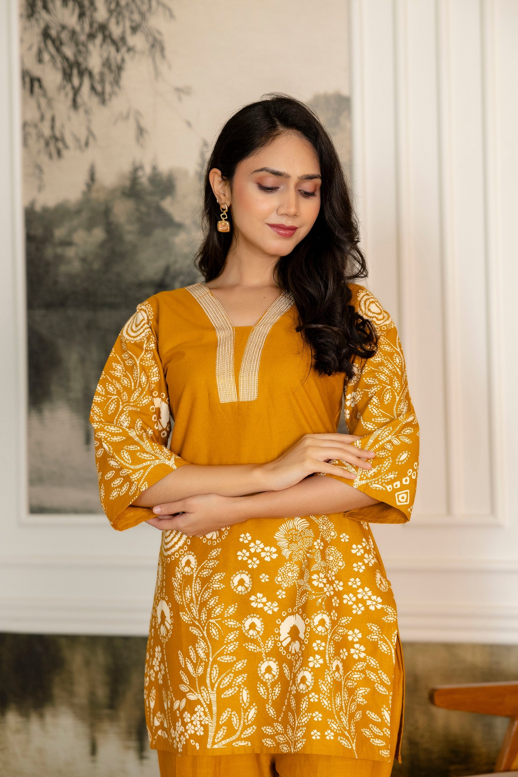 Sunspice Mustard Botanical Cotton Flex Co-ord Set from Me&My