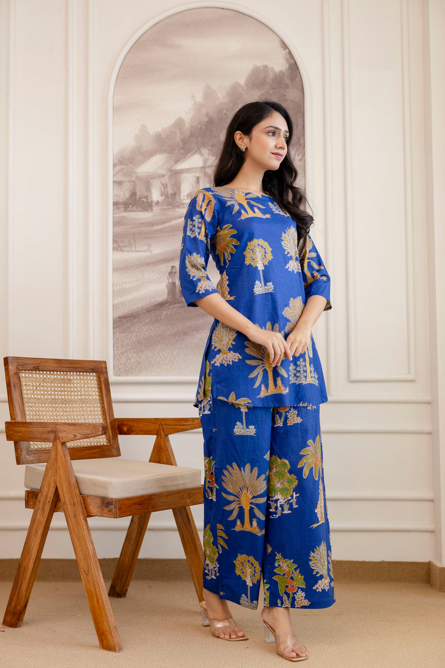 Blue Cotton Botanical Co-ord Set — image 3