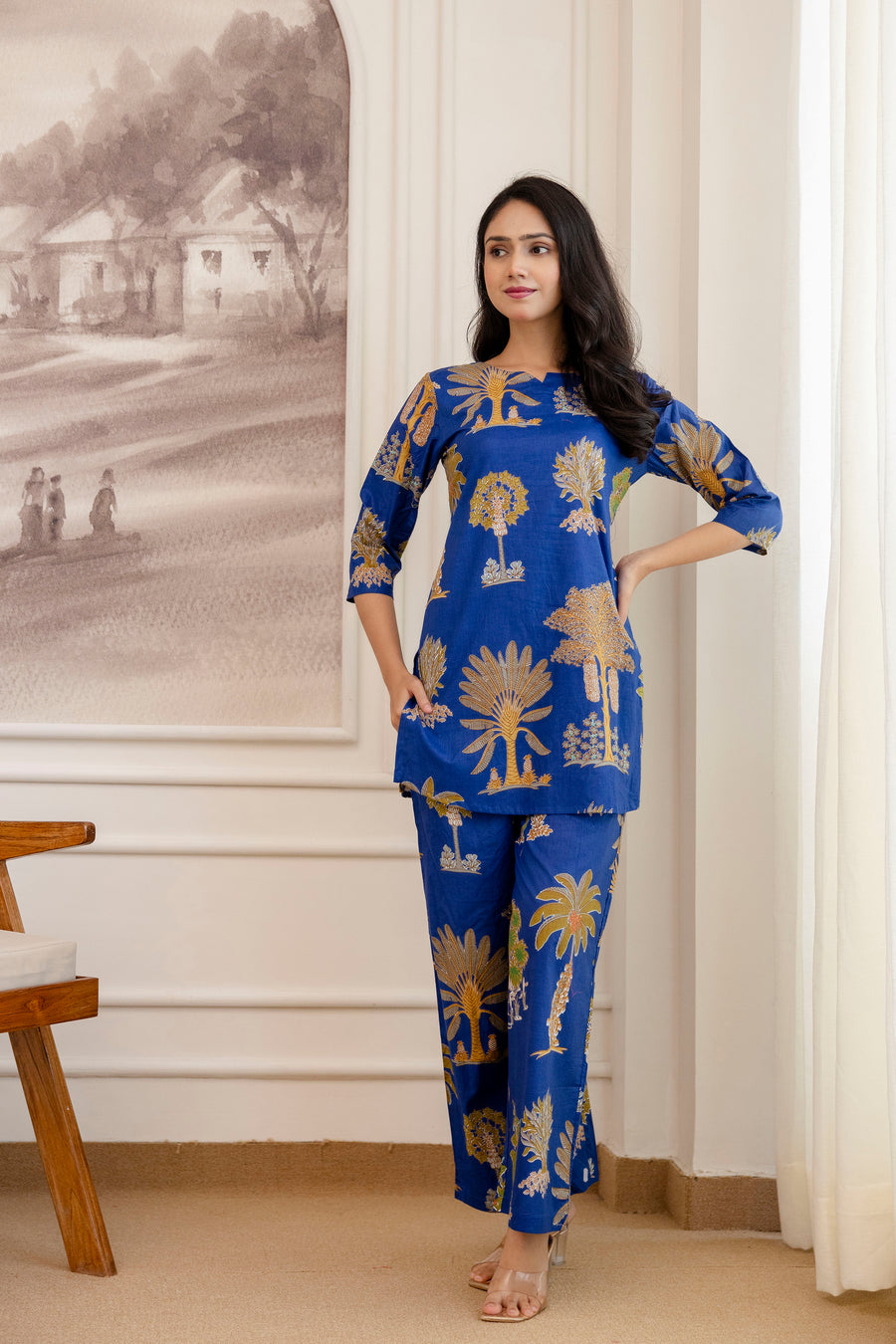 Blue Cotton Botanical Co-ord Set — image 6