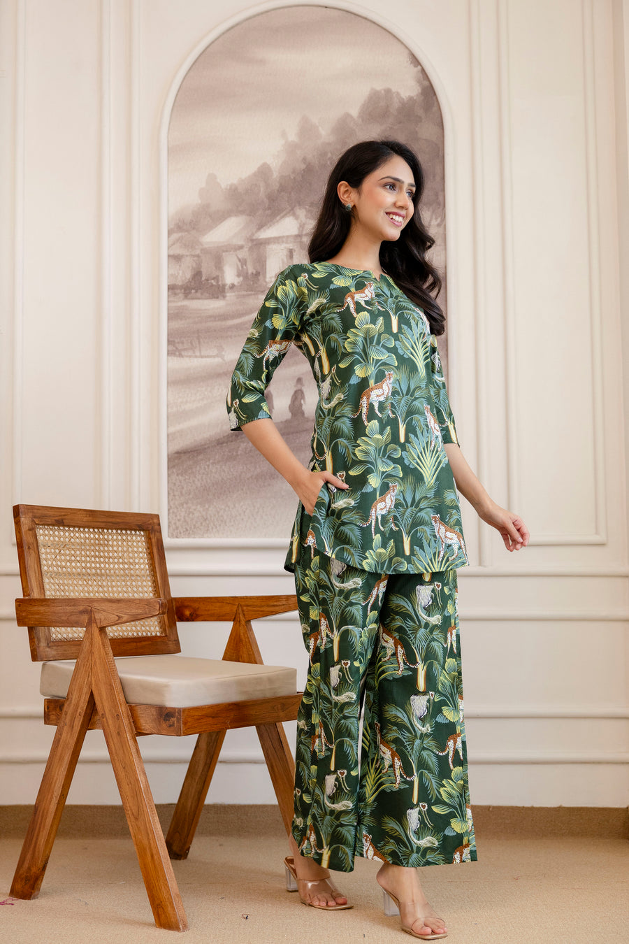 Green Cotton Botanical Co-ord Set — image 3