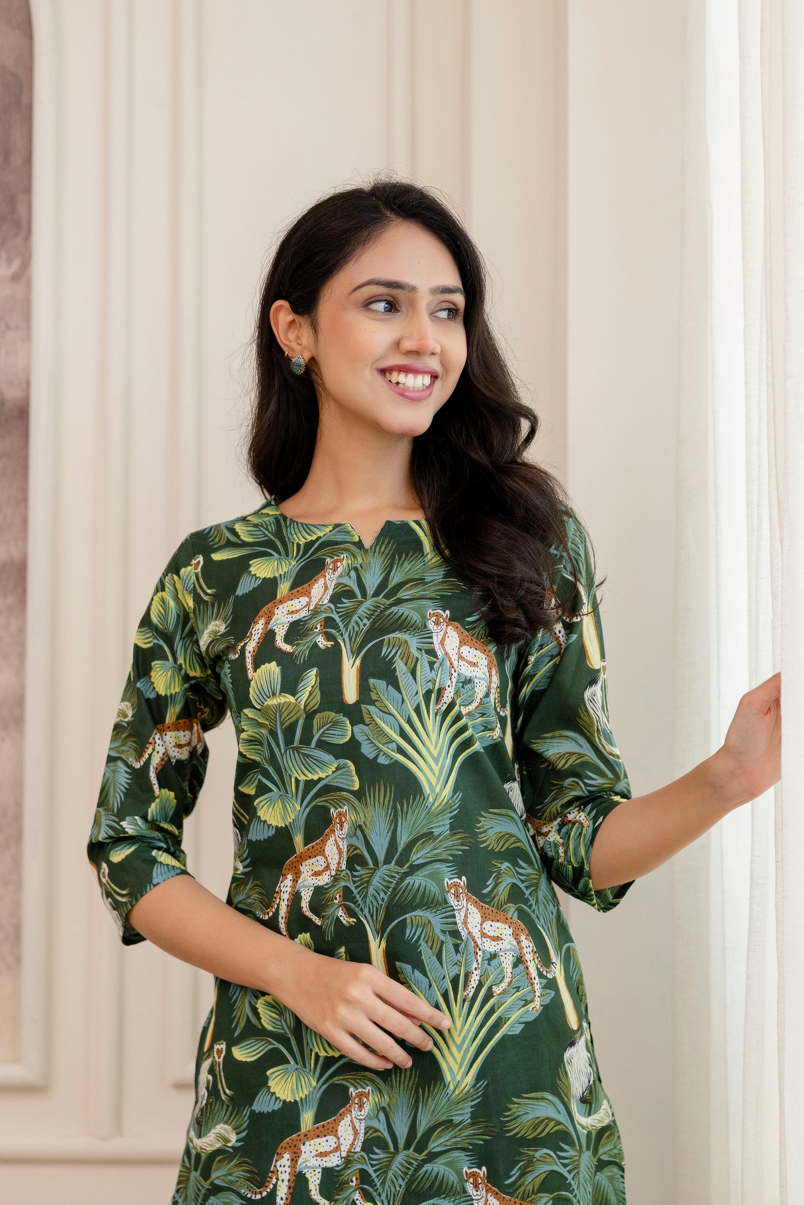 Green Cotton Botanical Co-ord Set