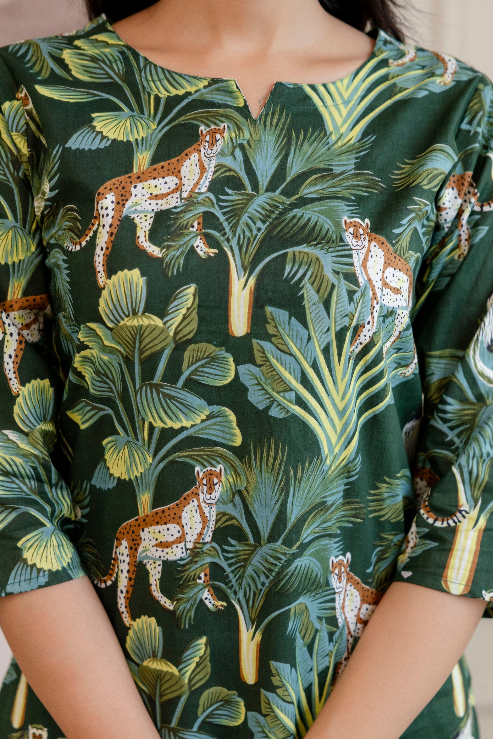 Green Cotton Botanical Co-ord Set