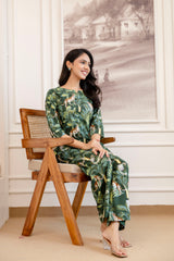 Green Cotton Botanical Co-ord Set - Me&My