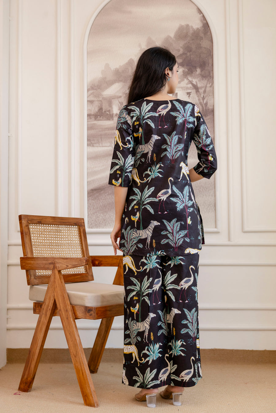 Black Cotton Botanical Co-ord Set — image 6