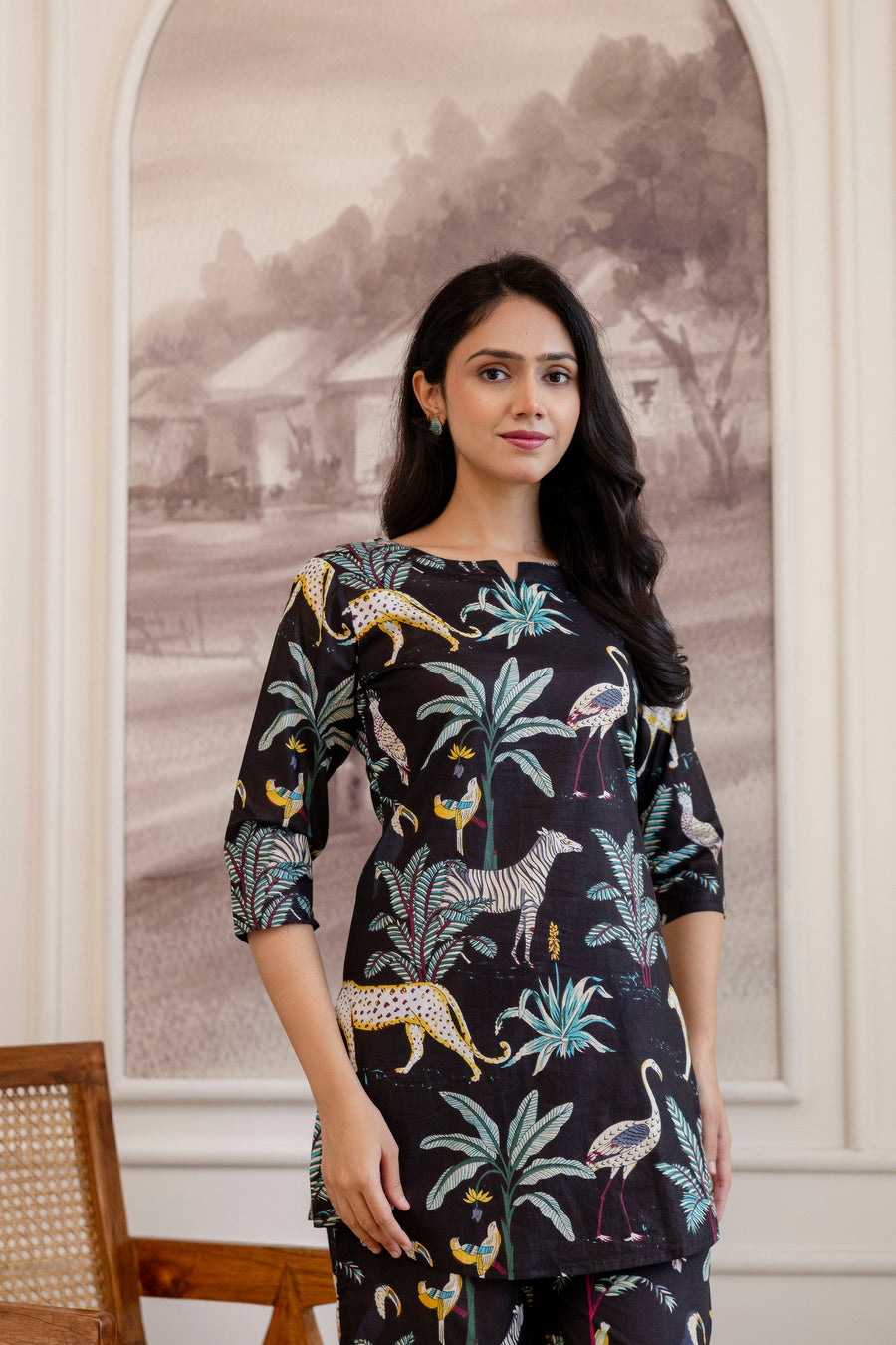 Black Cotton Botanical Co-ord Set — image 7