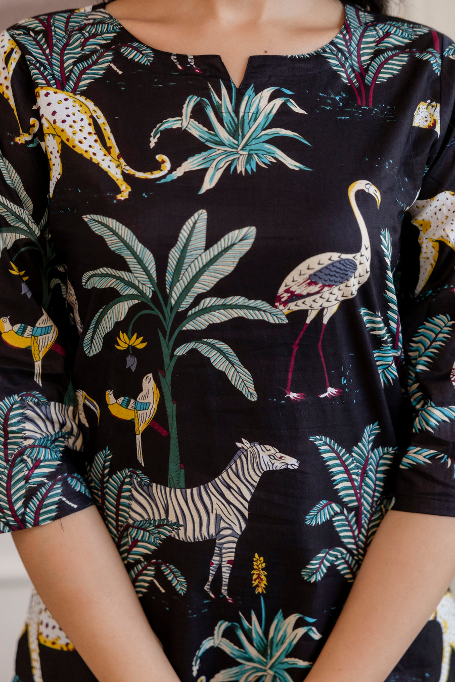 Black Cotton Botanical Co-ord Set — image 10