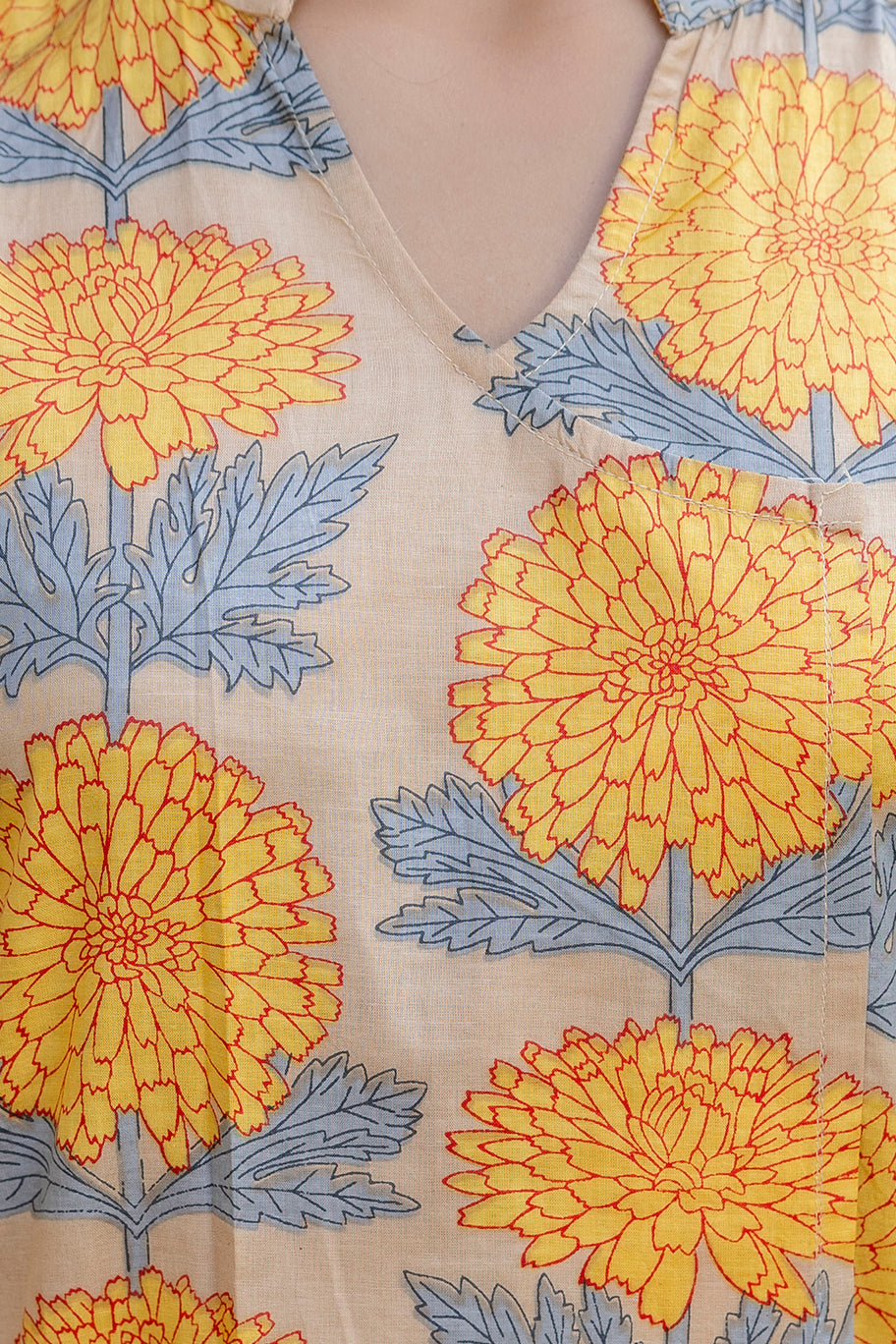 Chrysanthemum Bloom Angrakha Cotton Co-ord Set - Me&My