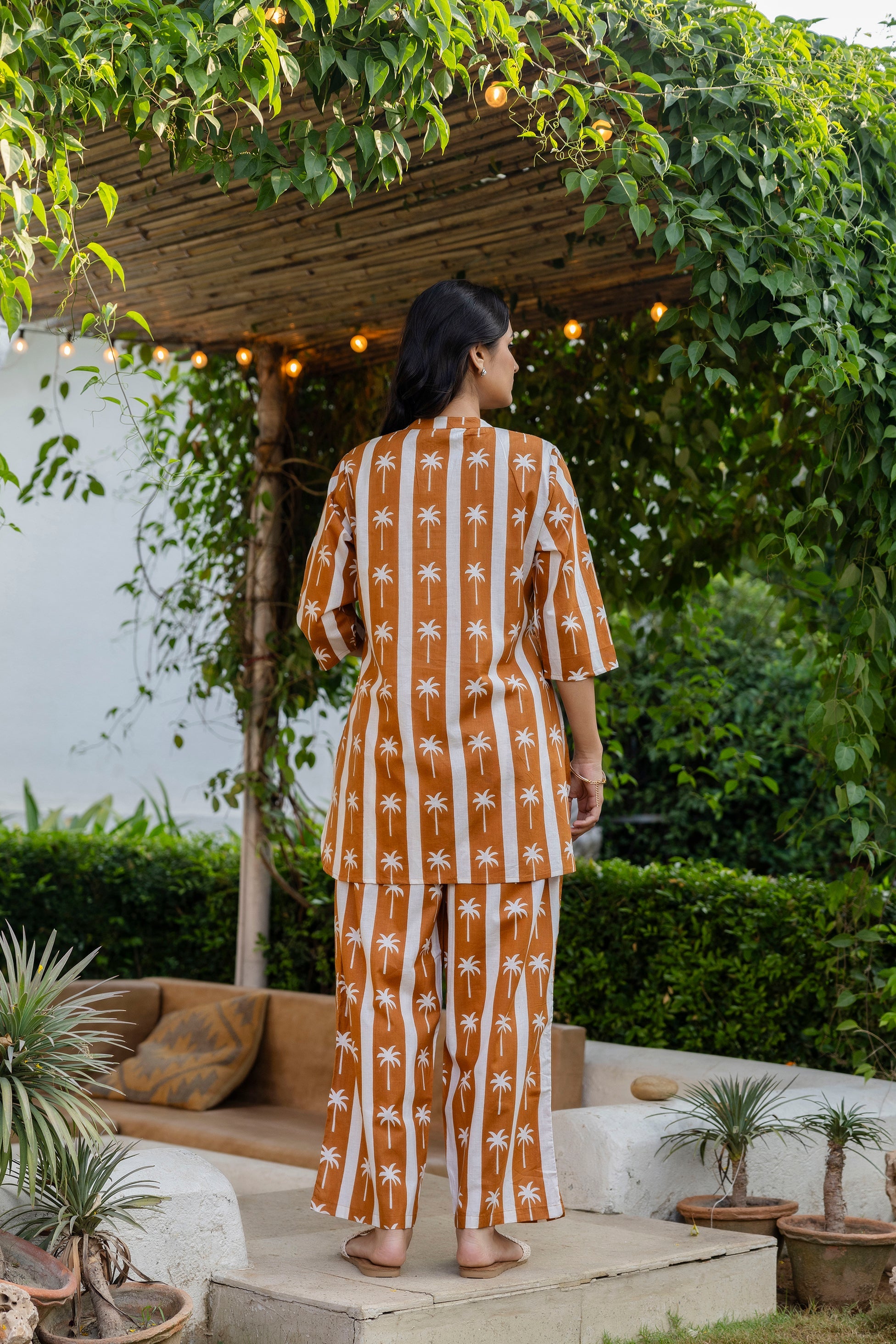 Palm Paradise Angrakha Cotton Co-ord Set - Me&My