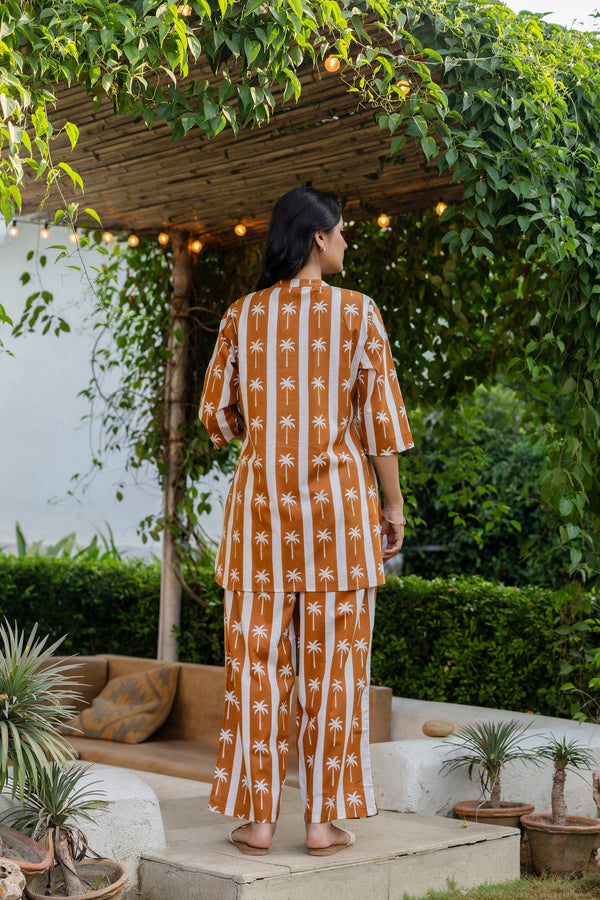 Palm Paradise Angrakha Cotton Co-ord Set