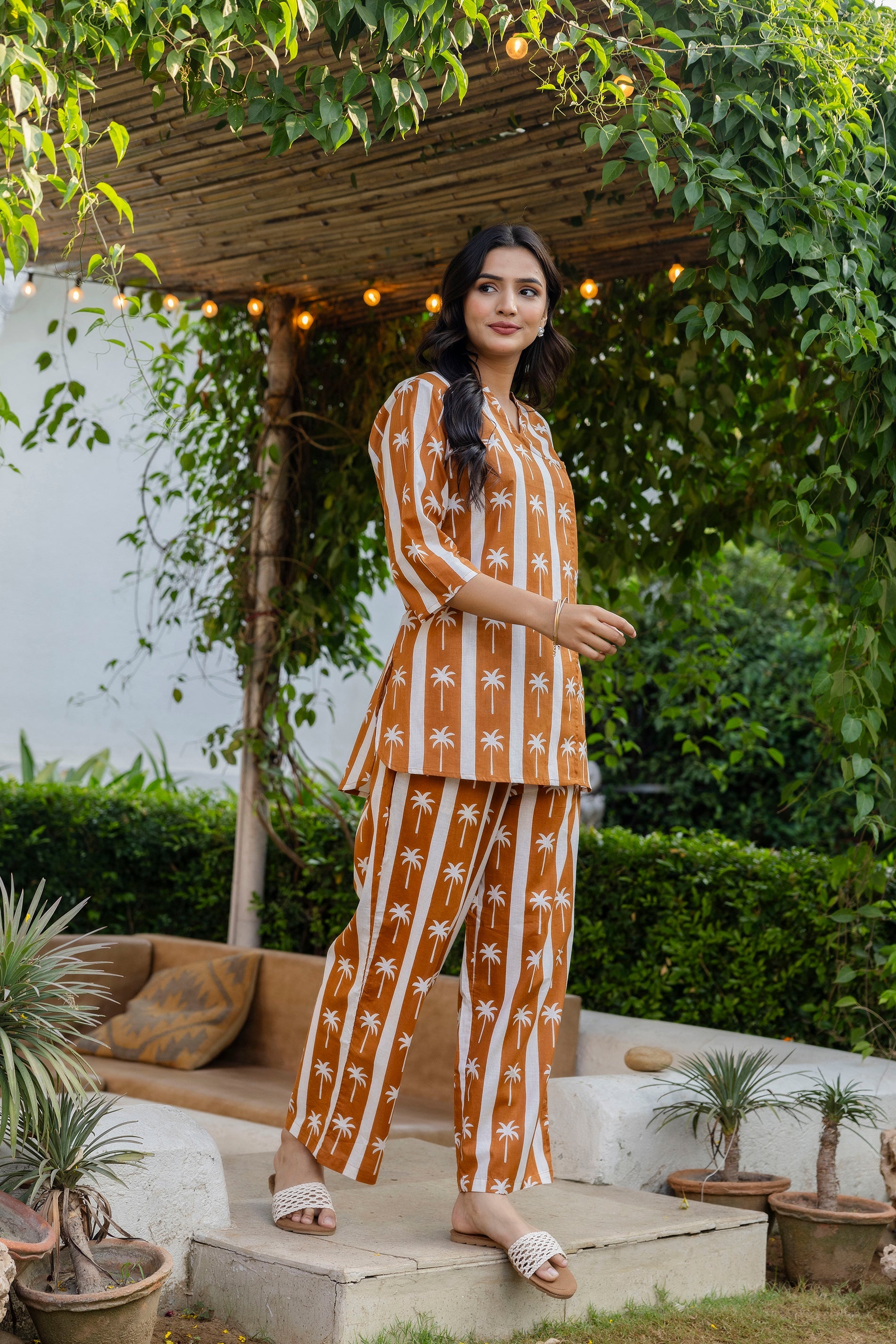 Palm Paradise Angrakha Cotton Co-ord Set - Me&My