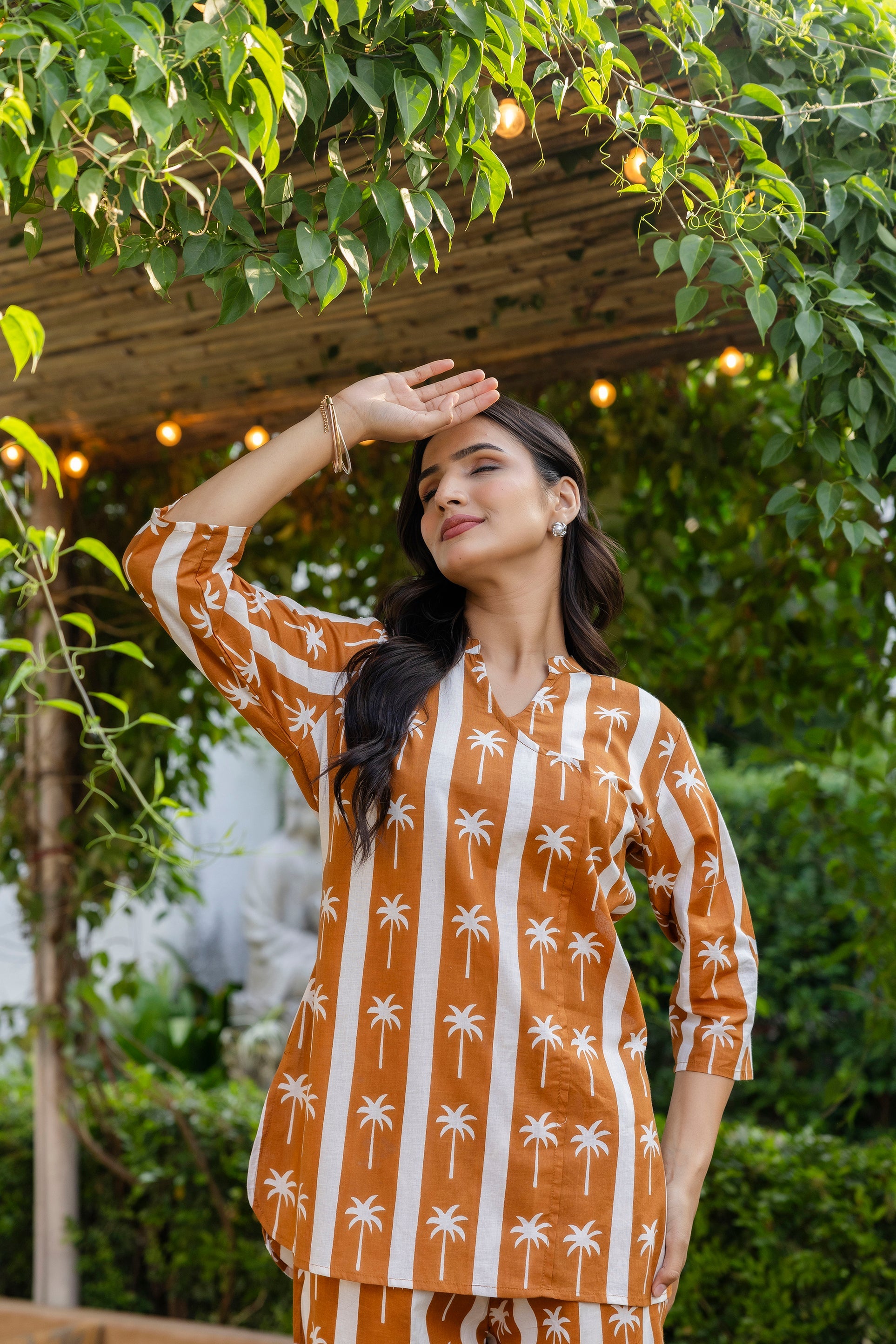 Palm Paradise Angrakha Cotton Co-ord Set - Me&My