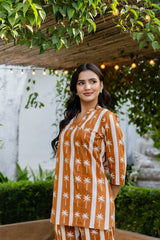 Palm Paradise Angrakha Cotton Co-ord Set - Me&My