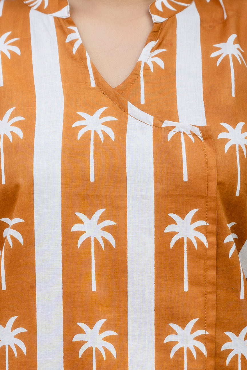 Palm Paradise Angrakha Cotton Co-ord Set - Me&My