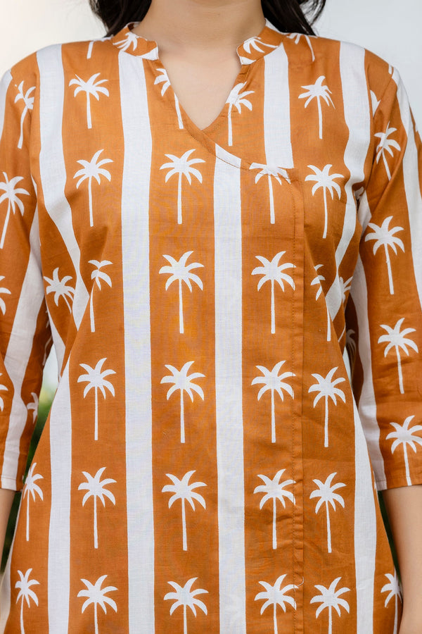 Palm Paradise Angrakha Cotton Co-ord Set