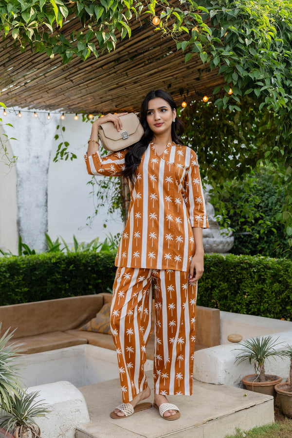 Palm Paradise Angrakha Cotton Co-ord Set