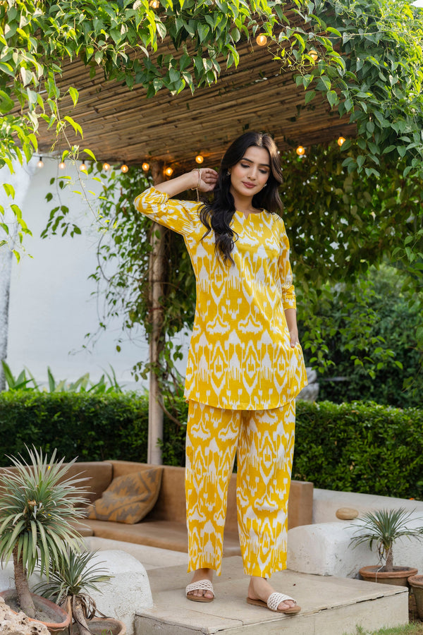 Marigold Dream Ikat Cotton Co-ord Set