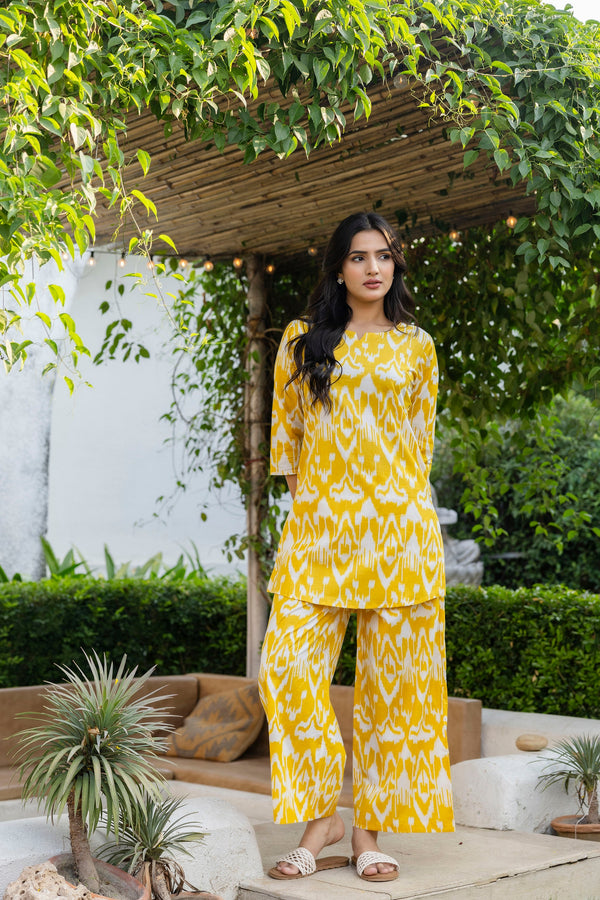 Marigold Dream Ikat Cotton Co-ord Set