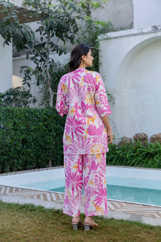 Tropical Safari Angrakha Cotton Co-ord Set - Me&My