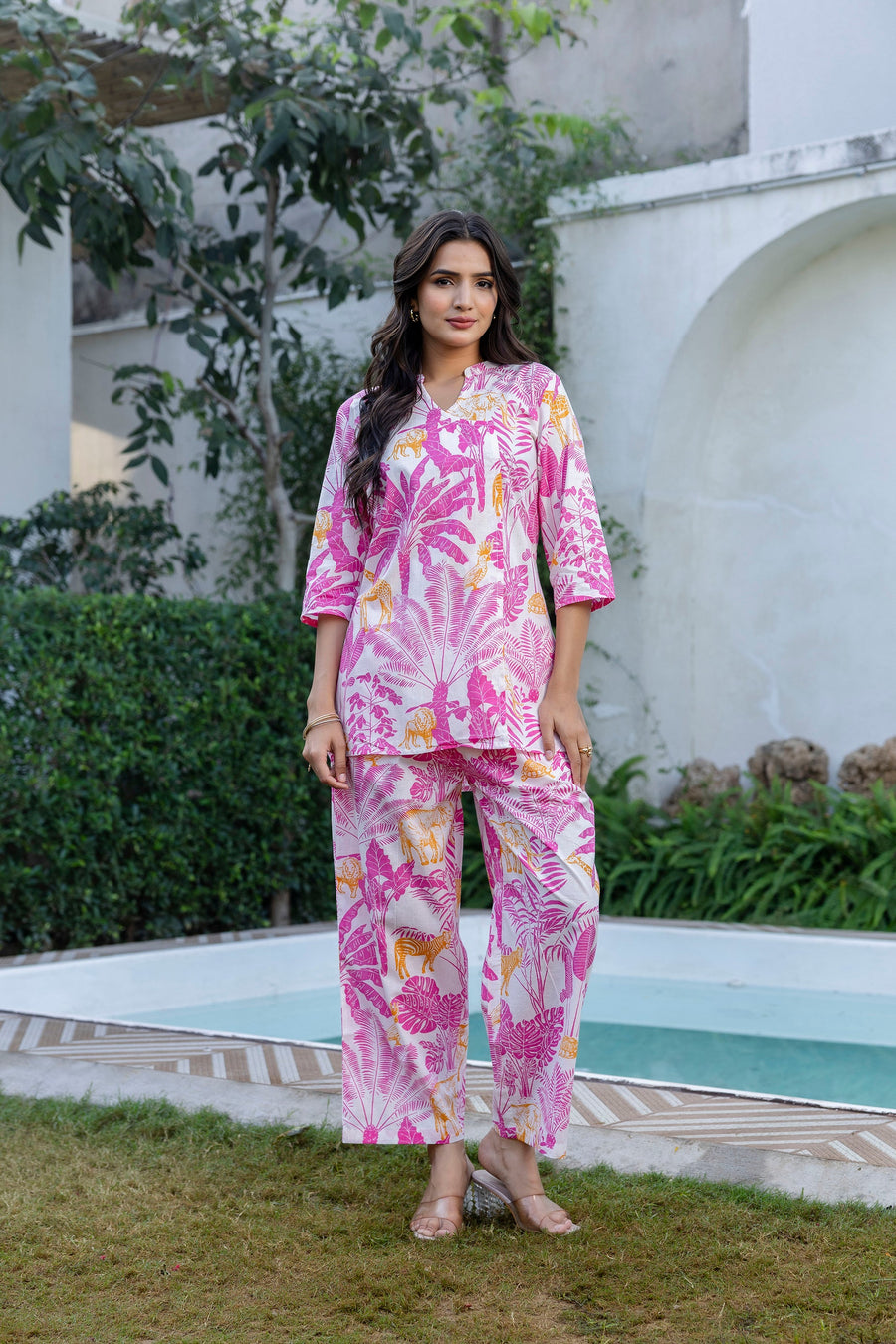 Tropical Safari Angrakha Cotton Co-ord Set — image 8