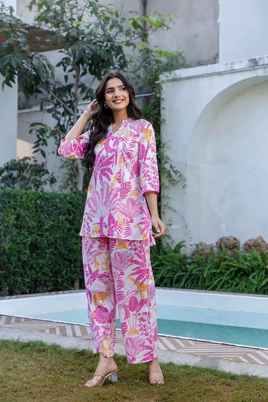 Tropical Safari Angrakha Cotton Co-ord Set — image 5
