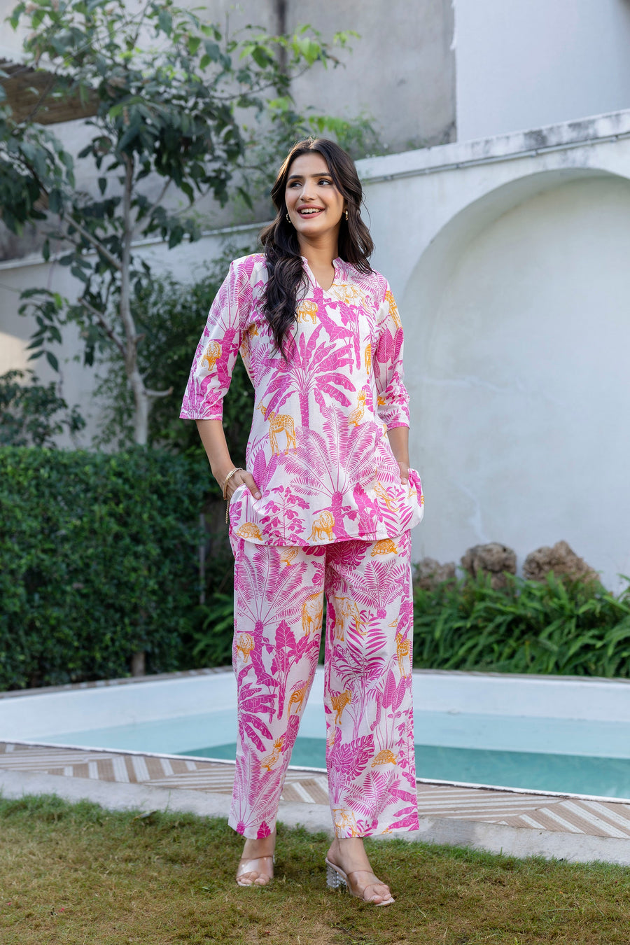 Tropical Safari Angrakha Cotton Co-ord Set — image 6