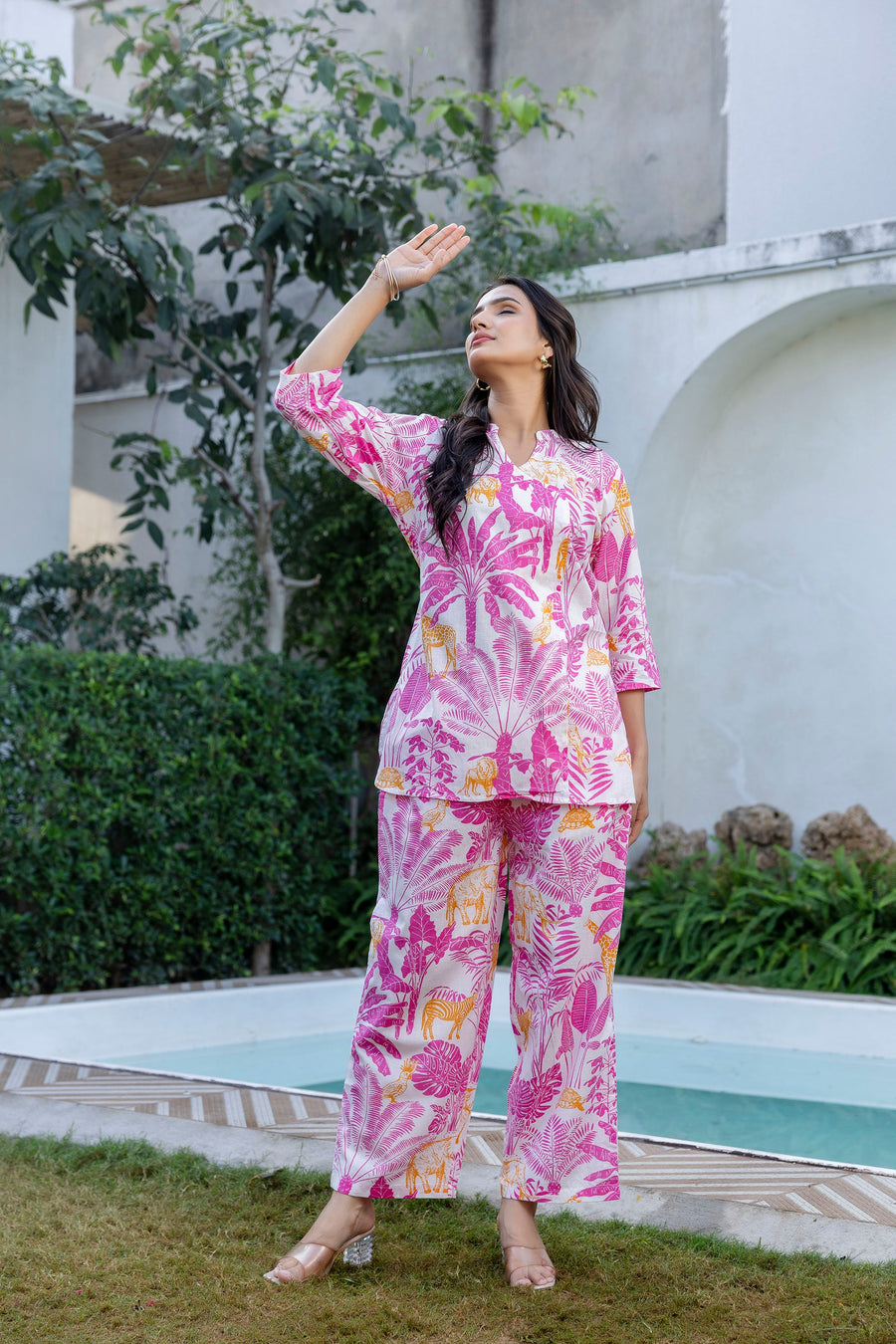 Tropical Safari Angrakha Cotton Co-ord Set — image 11