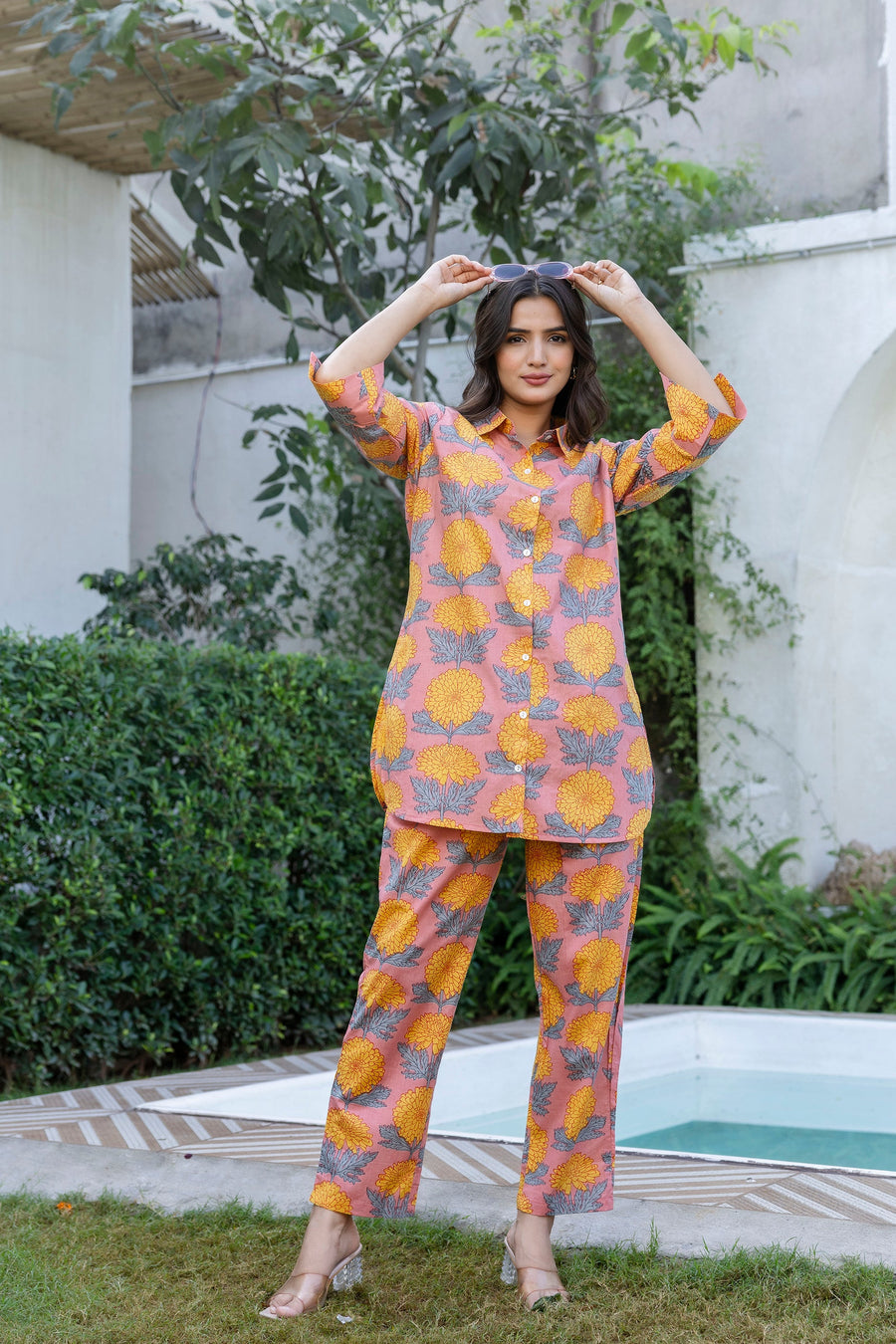 Dahlia Sunset Shirt Style Cotton Co-ord Set — image 10