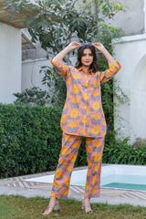 Dahlia Sunset Shirt Style Cotton Co-ord Set - Me&My