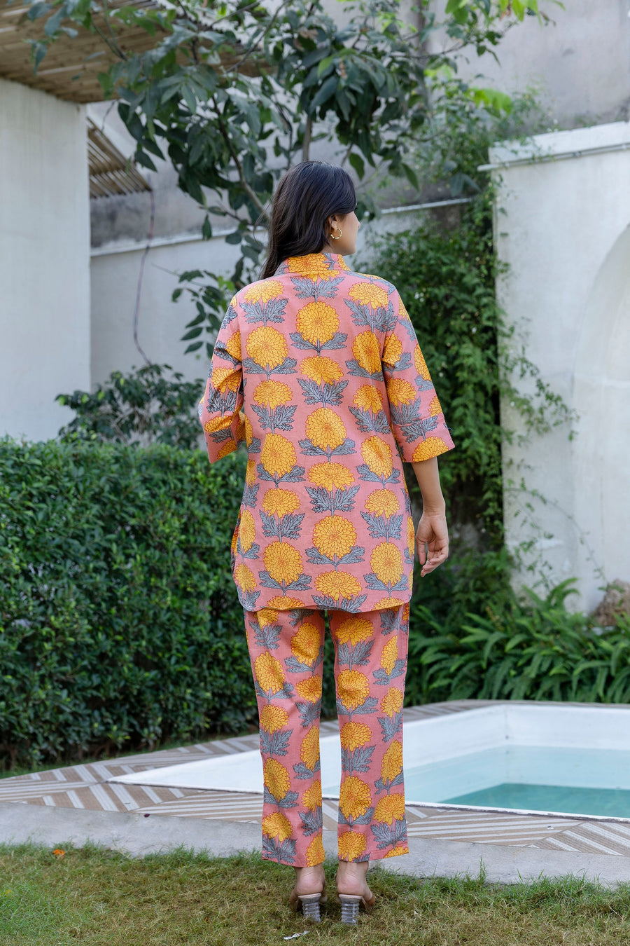 Dahlia Sunset Shirt Style Cotton Co-ord Set — image 2