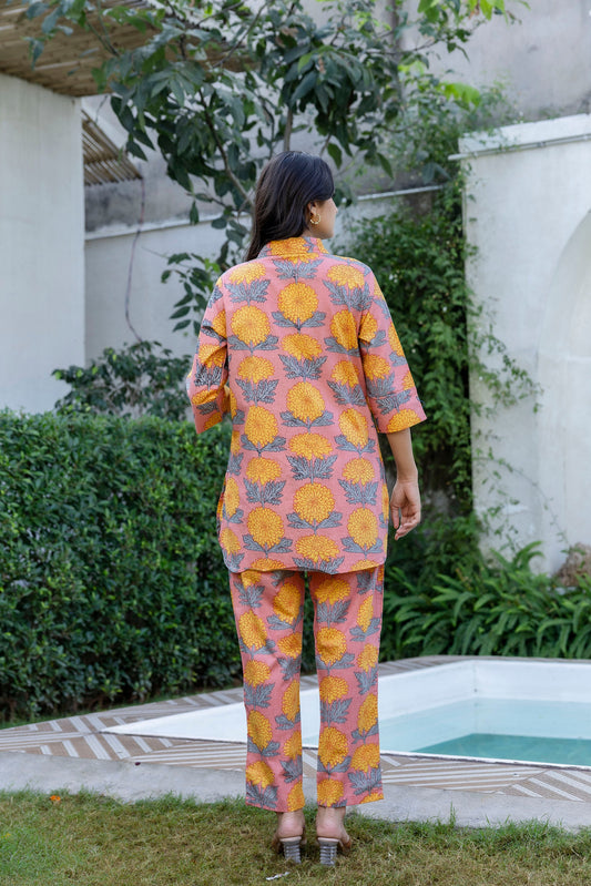 Dahlia Sunset Shirt Style Cotton Co-ord Set - Me&My