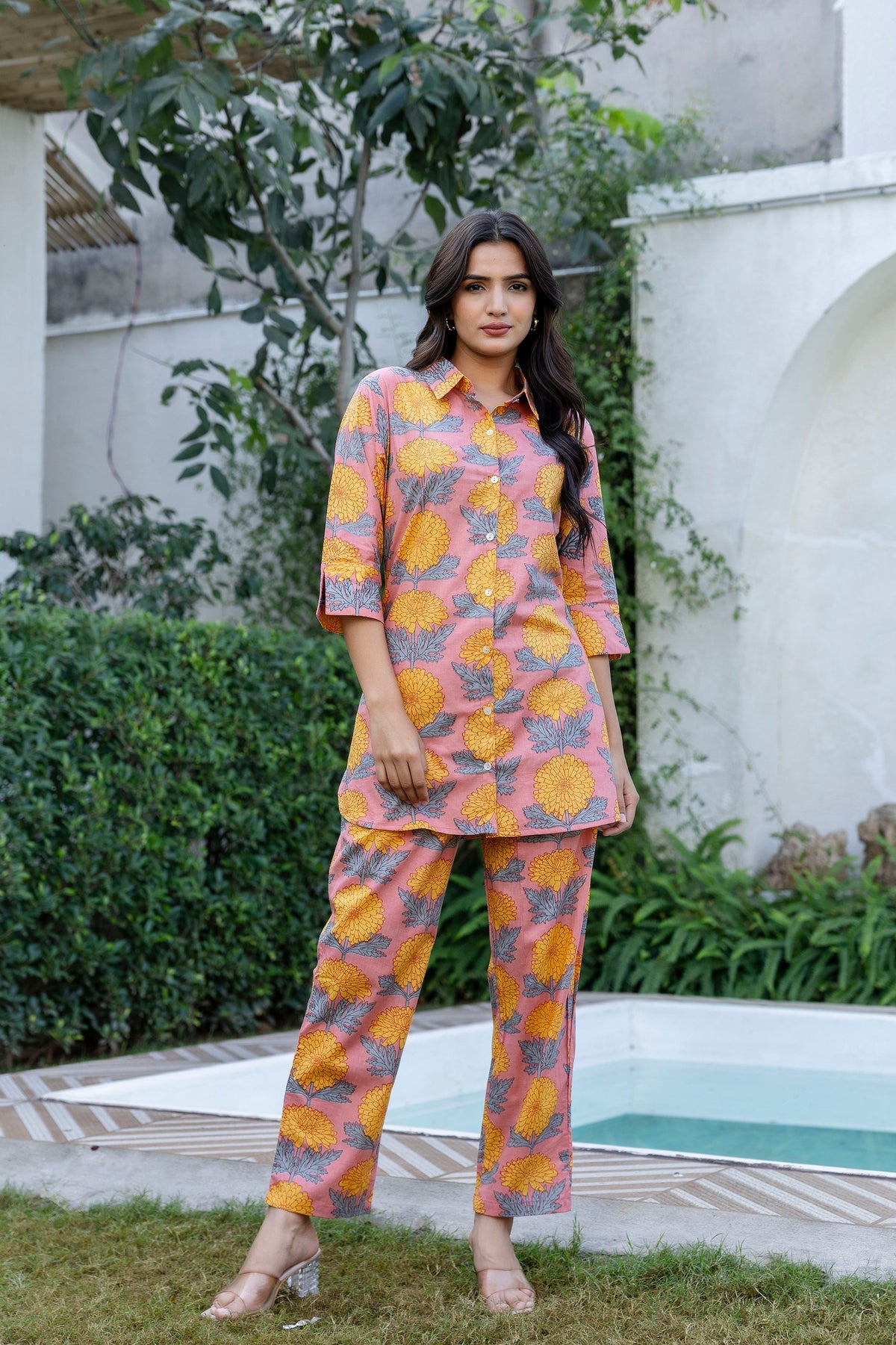 Dahlia Sunset Shirt Style Cotton Co-ord Set - Me&My