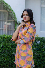 Dahlia Sunset Shirt Style Cotton Co-ord Set - Me&My