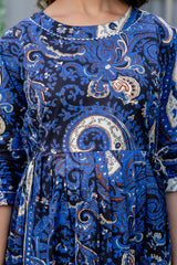 Royal Paisley Flared Maternity Gown - Me&My