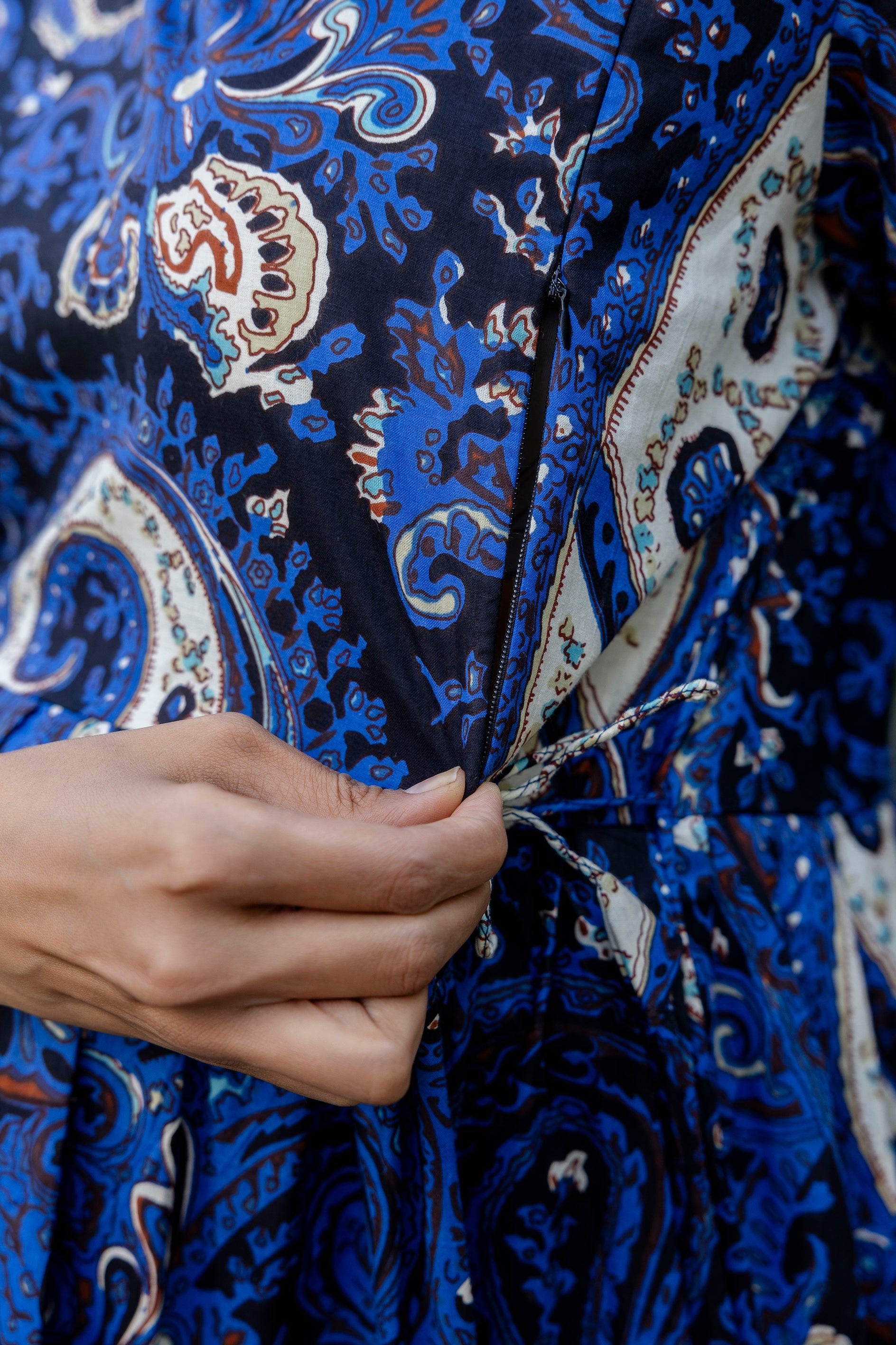 Royal Paisley Flared Maternity Gown - Me&My