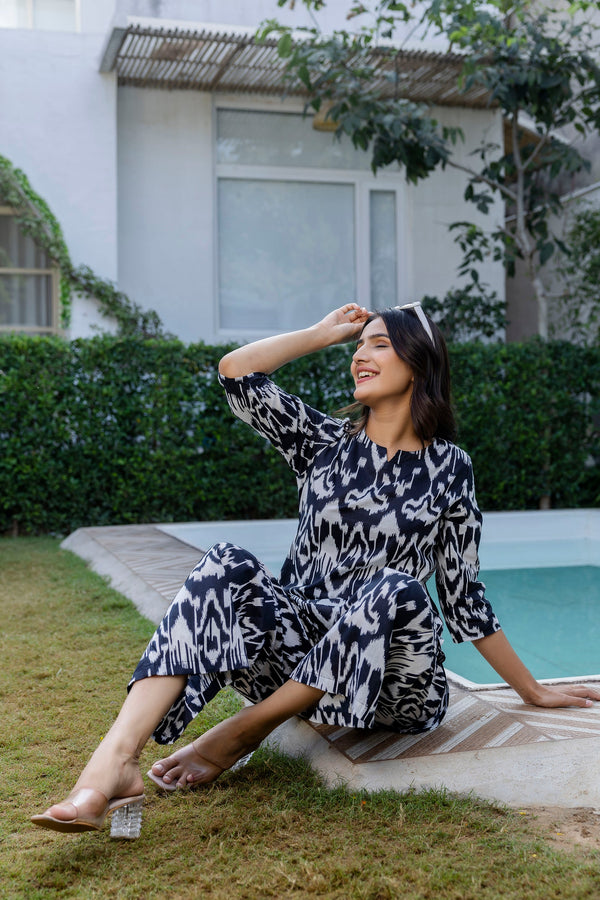 Midnight Ikat Cotton Co-ord Set