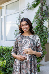 Heritage Paisley Flared Maternity Gown - Me&My