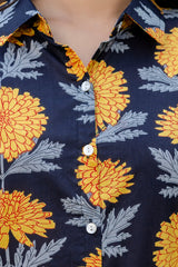 Midnight Sunflower Shirt Style Cotton Co-ord Set - Me&My